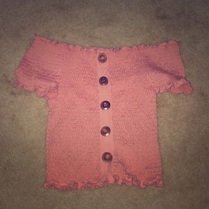 off the shoulder tight crop top